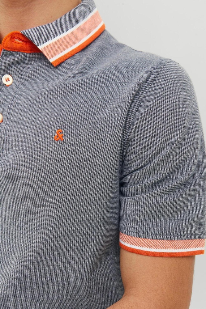 JJEPAULOS POLO SS NOOS 12136668 NAVY BLAZER/NEON